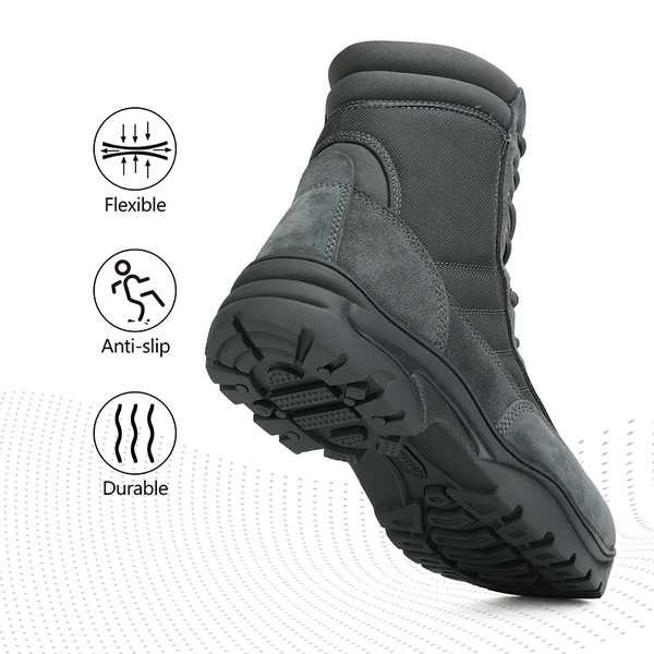 Men's Comfortable Military Tactical Boots - DARK GREY - 5